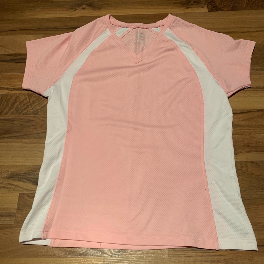 Light Pink with White Stripe Athletic Shirt